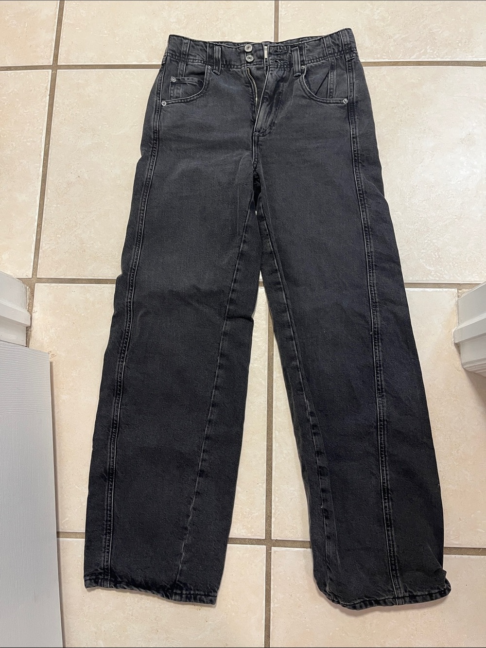 We The Free Black High-Rise Wide-Leg Jeans